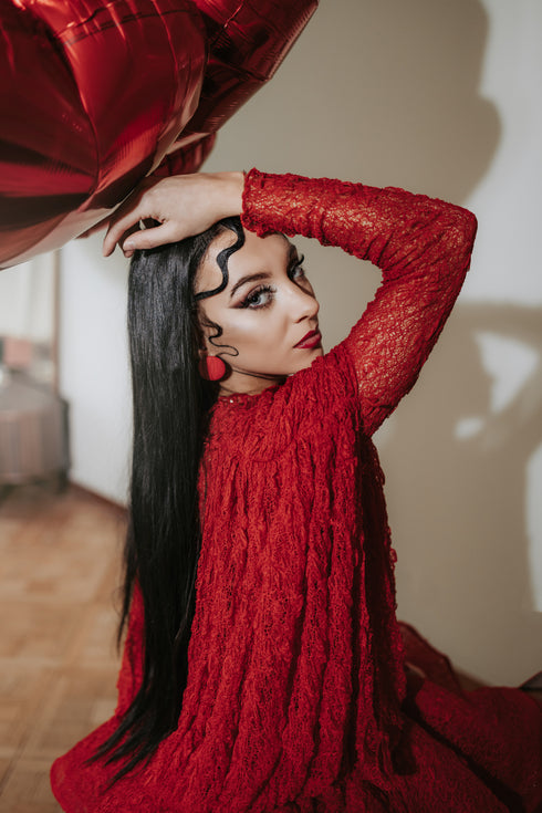 "CUPIDON H11335" 2-in-1 dress + top - RED