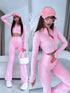 Elastic crop jacket "PROCESS LM88182" - soft pink PRE-ORDER