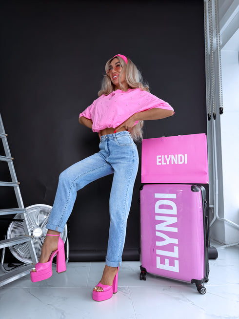 "BELFORT" MOM FIT jeans HM306-1 - BLUE