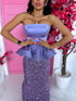 Long, flitter dress "MERMAID" - LAVENDER