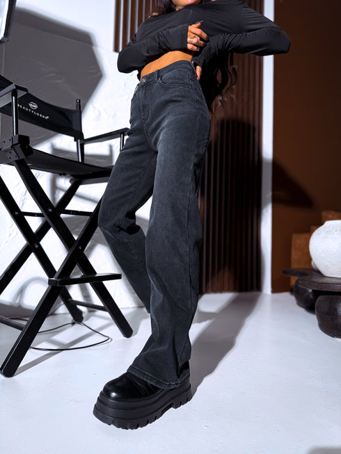 DARK GREY džinsa bikses ar siltinājumu "PREMIUM" H860-2