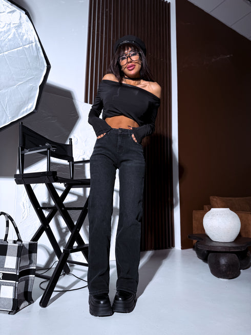 DARK GREY džinsa bikses ar siltinājumu "PREMIUM" H860-2