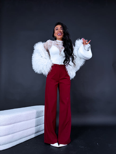 Классические, бордовые тканевые брюки "SEASON HIT" VS02