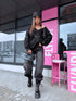 "CREAMY GLEAM MO-4005" sequined jacket - black