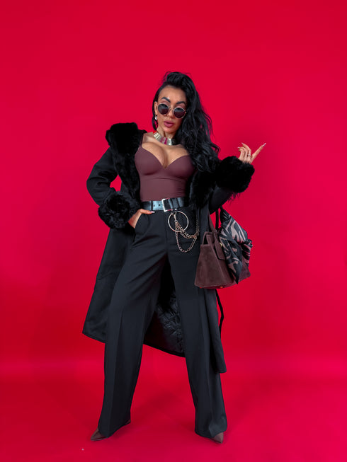 Классические, ЧЁРНЫЕ тканевые брюки "SEASON HIT" VS02