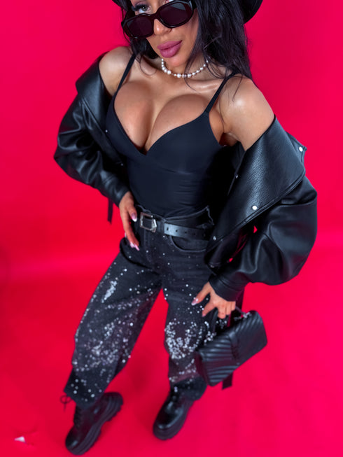 ELYNDI, thong shapewear bodysuit - black PRE-ORDER