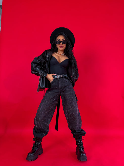 "SERAPHINE GLOW" 8705 jeans - DARK GREY PRE-ORDER