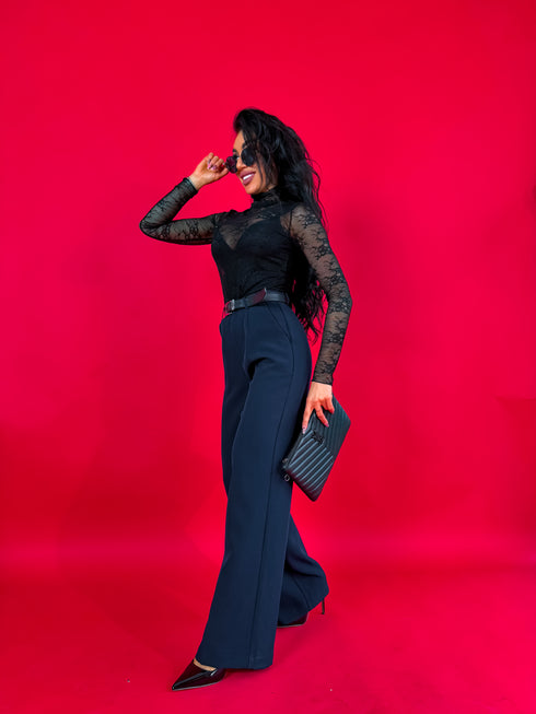 Klasiskas, NAVY ZILAS auduma bikses "SEASON HIT" VS02