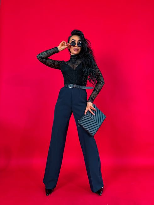 Klasiskas, NAVY ZILAS auduma bikses "SEASON HIT" VS02