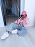 Faux Leather Jacket "SILENT STORM" S-6202 - SOFT PINK