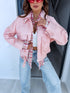 Faux Leather Jacket "SILENT STORM" S-6202 - SOFT PINK