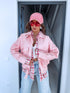 Faux Leather Jacket "SILENT STORM" S-6202 - SOFT PINK
