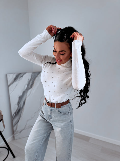 Sweater "CRYSTAL TOUCH" JL7072 - CREAM WHITE