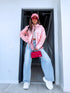 Faux Leather Jacket "SILENT STORM" S-6202 - SOFT PINK