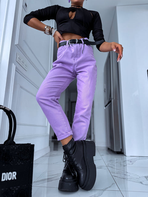 MOM FIT jeans "SPRING" 7855A-84 - LAVENDER PRE-ORDER