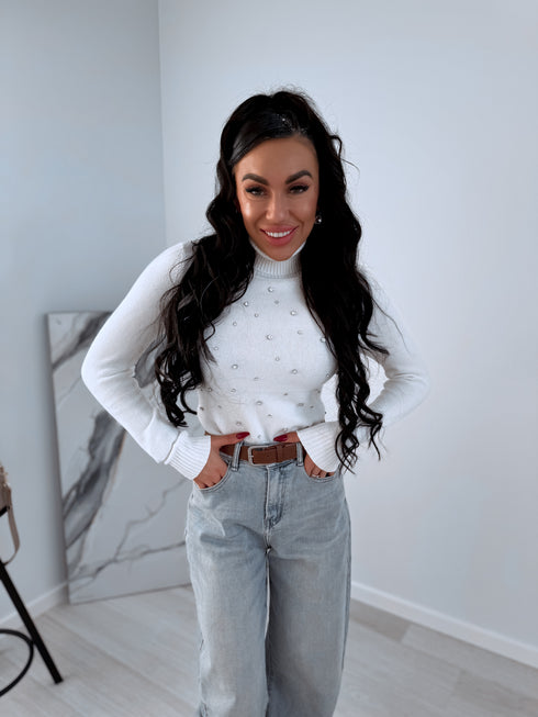 Sweater "CRYSTAL TOUCH" JL7072 - CREAM WHITE