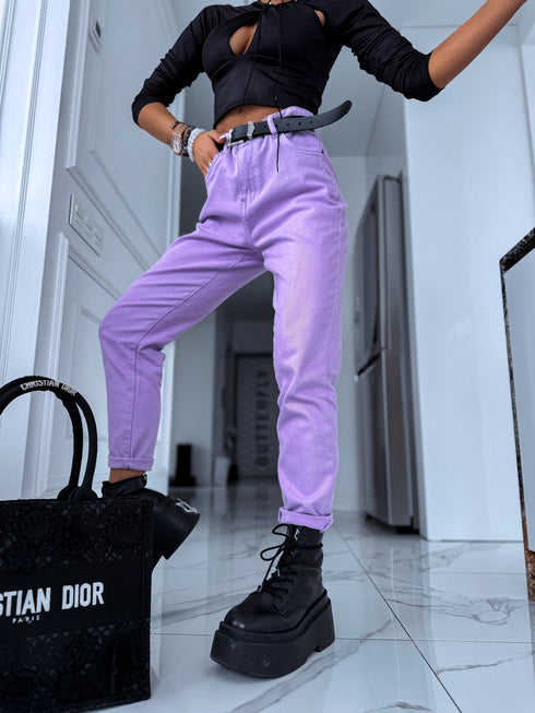 MOM FIT jeans "SPRING" 7855A-84 - LAVENDER PRE-ORDER