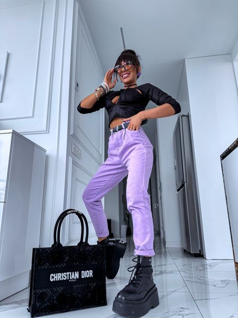 MOM FIT jeans "SPRING" 7855A-84 - LAVENDER PRE-ORDER