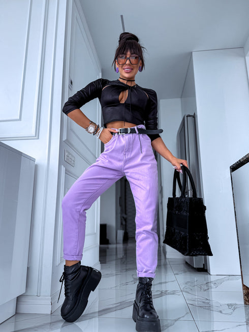 MOM FIT jeans "SPRING" 7855A-84 - LAVENDER PRE-ORDER