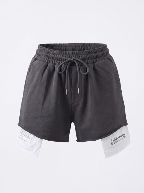 Šorti "WHITE WARNING" D0202 - TUMŠI PELĒKI