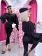 Satin blouse "MUSE YY638" - BLACK