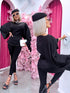Satin blouse "MUSE YY638" - BLACK