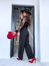 2in1 lace blouse "BOHO 10237" - BLACK