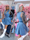 Denim dress "SCENTED" YX557-1 - BLUE