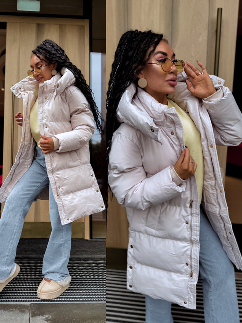 Удлинённая куртка "STRIKE GOLD" FC7619 - СВЕТЛО-БЕЖЕВАЯ