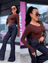 Bezvīļu tops "SKIN EFFECT" 5539 - CHOCO
