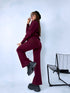 Knitted set "AUTUMN E5389" - BURGUNDY PRE-ORDER