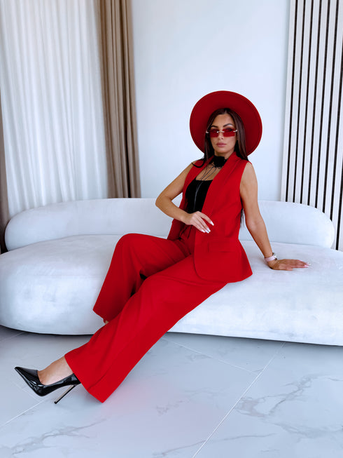 Komplekts "DRAMA WZ91" - veste + bikses + josta - SARKANS