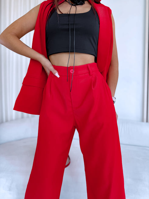 Komplekts "DRAMA WZ91" - veste + bikses + josta - SARKANS