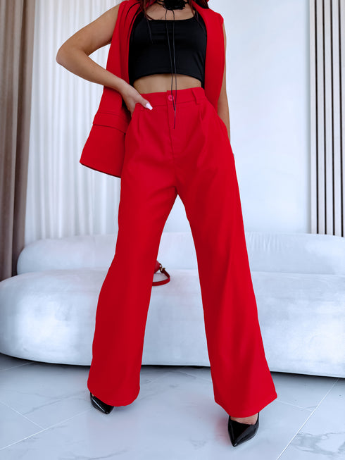 Komplekts "DRAMA WZ91" - veste + bikses + josta - SARKANS