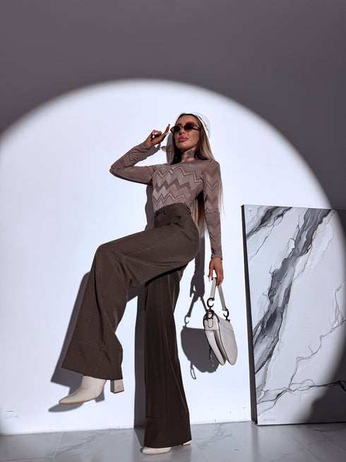 Тканевые брюки "LUX LASH VS8125-1"- CHOCO