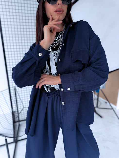 ELYNDI shirt "PLOMBIR V6012" - DARK BLUE