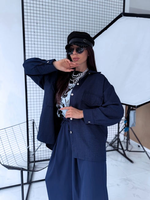 ELYNDI shirt "PLOMBIR V6012" - DARK BLUE