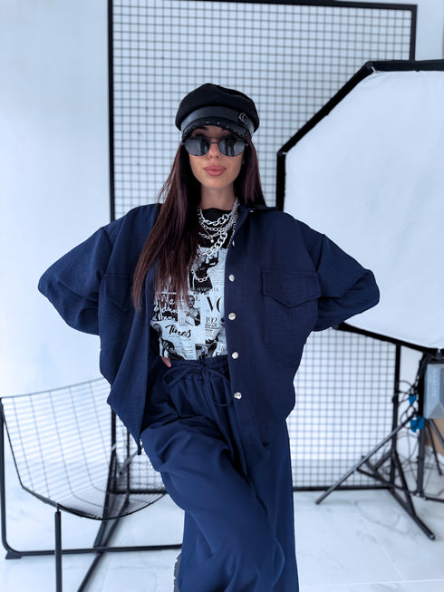 ELYNDI shirt "PLOMBIR V6012" - DARK BLUE