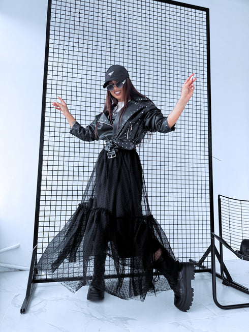 Punktota tilla svārki "DIVINE LA3628" - MELNI