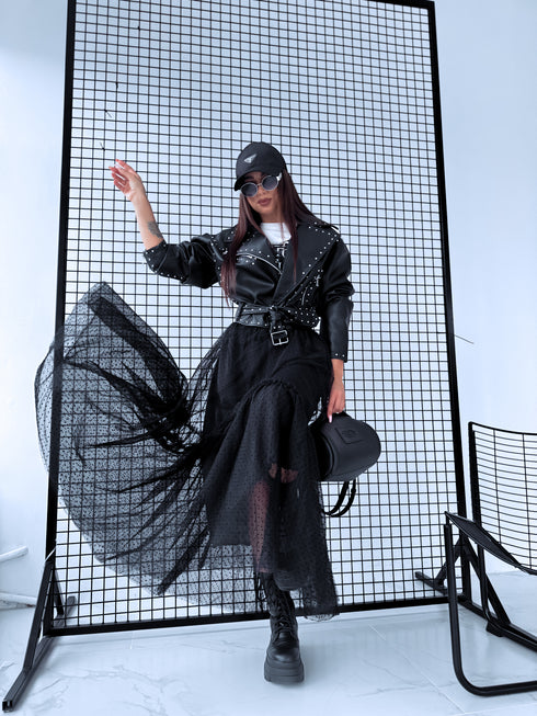 Punktota tilla svārki "DIVINE LA3628" - MELNI