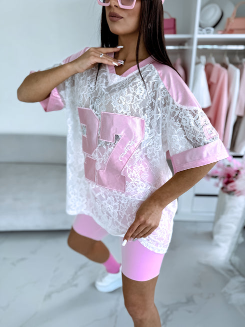 Lace T-shirt "Twenty-seven" - WHITE