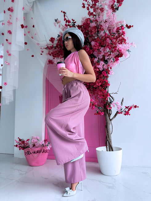 Platos kelnės "Excuse Me V58" - šviesiai slyvų