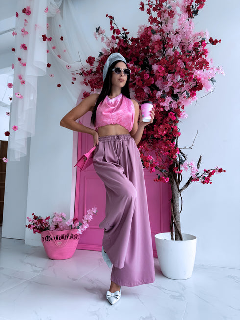 Platos kelnės "Excuse Me V58" - šviesiai slyvų