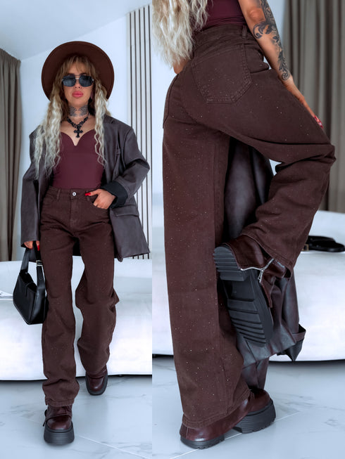 "MET GALA HM6765-2" džinsa bikses - CHOCO