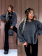 Knitted sweater "Back Bow MO-4066" - GREY