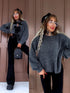 Knitted sweater "Back Bow MO-4066" - GREY