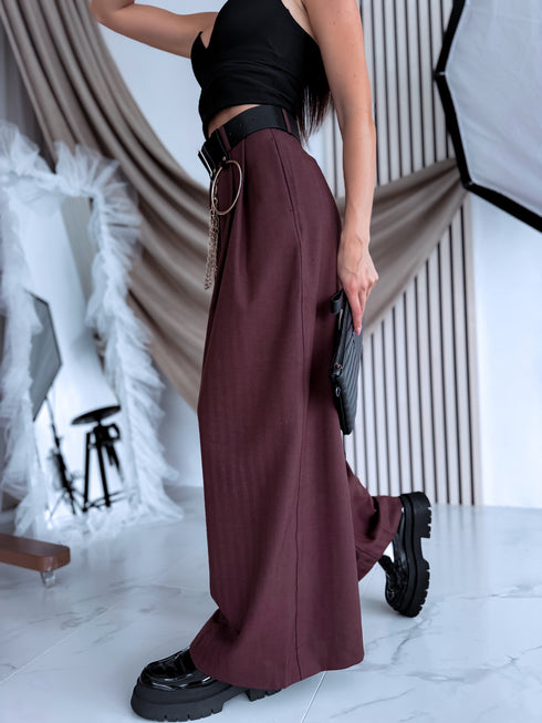 PLATĀS auduma bikses "DESSERT P10555" - BRŪNAS