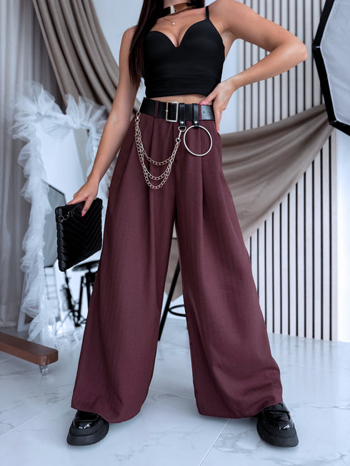 PLATĀS auduma bikses "DESSERT P10555" - BRŪNAS