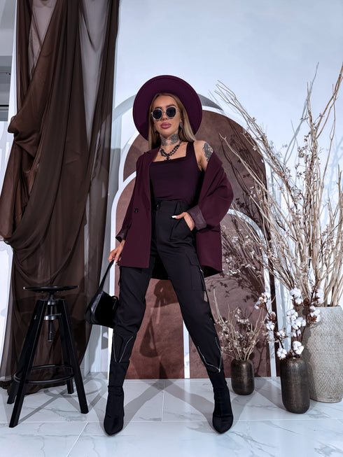 Baklažāna violets, basic topiņš ar kvadrātveida izgriezumu