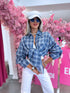 Ruffled blouse "UNLOCK" DM2645 - GRAY-BLUE